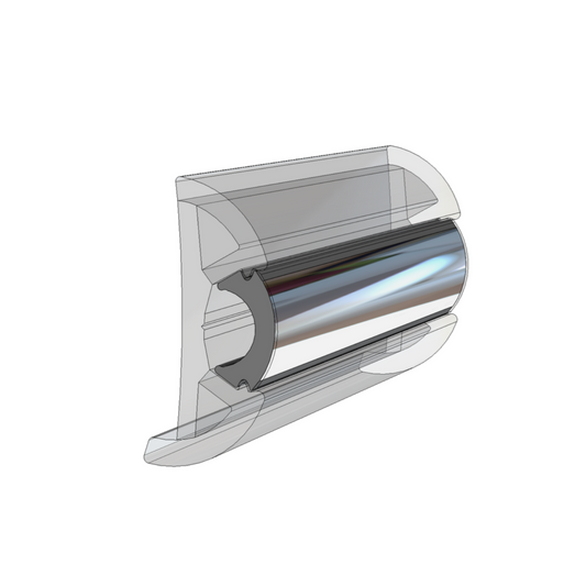 TACO Marine Arctic White Flex Chrome Rub Rail 15/16" X 17/32" X 100'- V12-9980WHA100