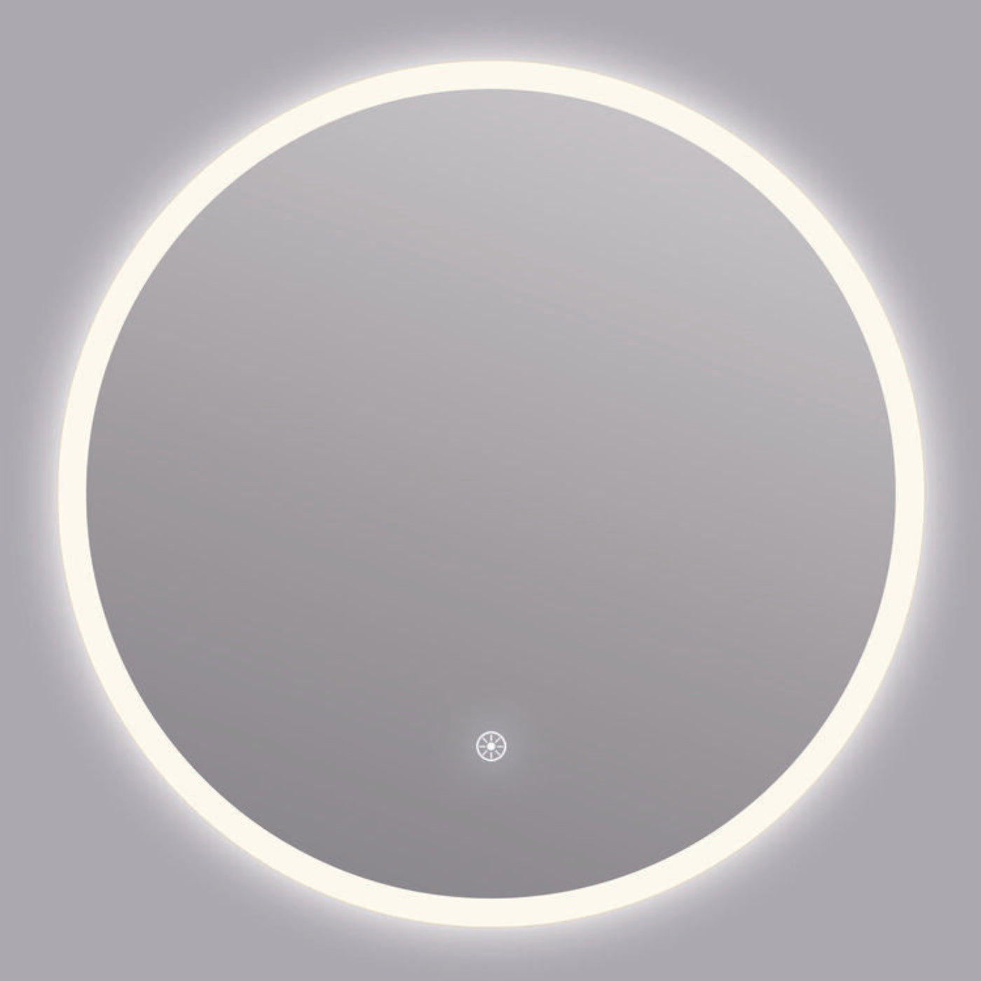 Arpella - Eva 36x36 Round Perimeter Lighted Mirror with Memory Dimmer and Defogger - LEDRD3636