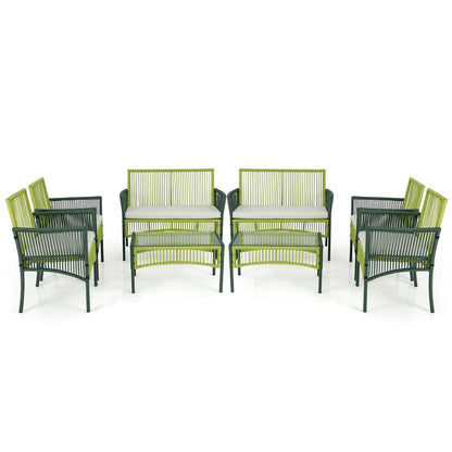 Tangkula 4 Pieces Outdoor Rattan Chair Set for Backyard, Poolside, Balcony - NP11282