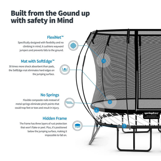Springfree Trampoline 12'x19' Jumbo Oval Trampoline with 22'x29' Space Required - 398524